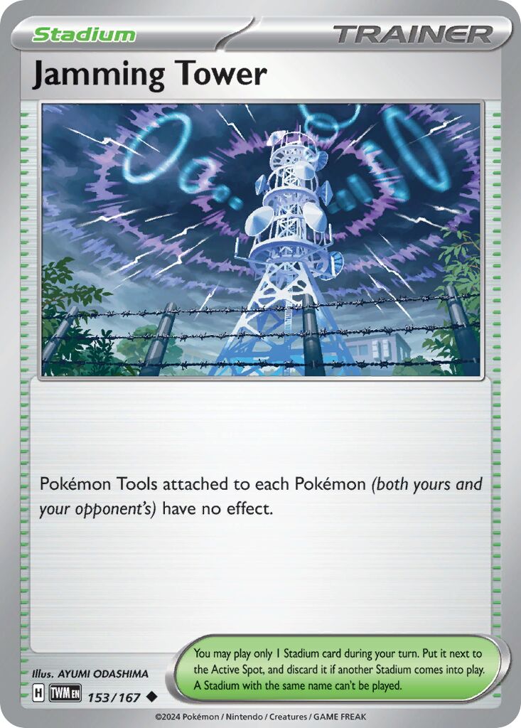 Jamming Tower 153 — Play! Pokémon Prize Pack Series Six (English Pokémon TCG card)