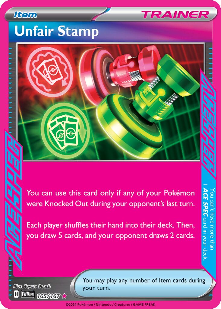 Unfair Stamp 165 — Play! Pokémon Prize Pack Series Six (English Pokémon TCG card)