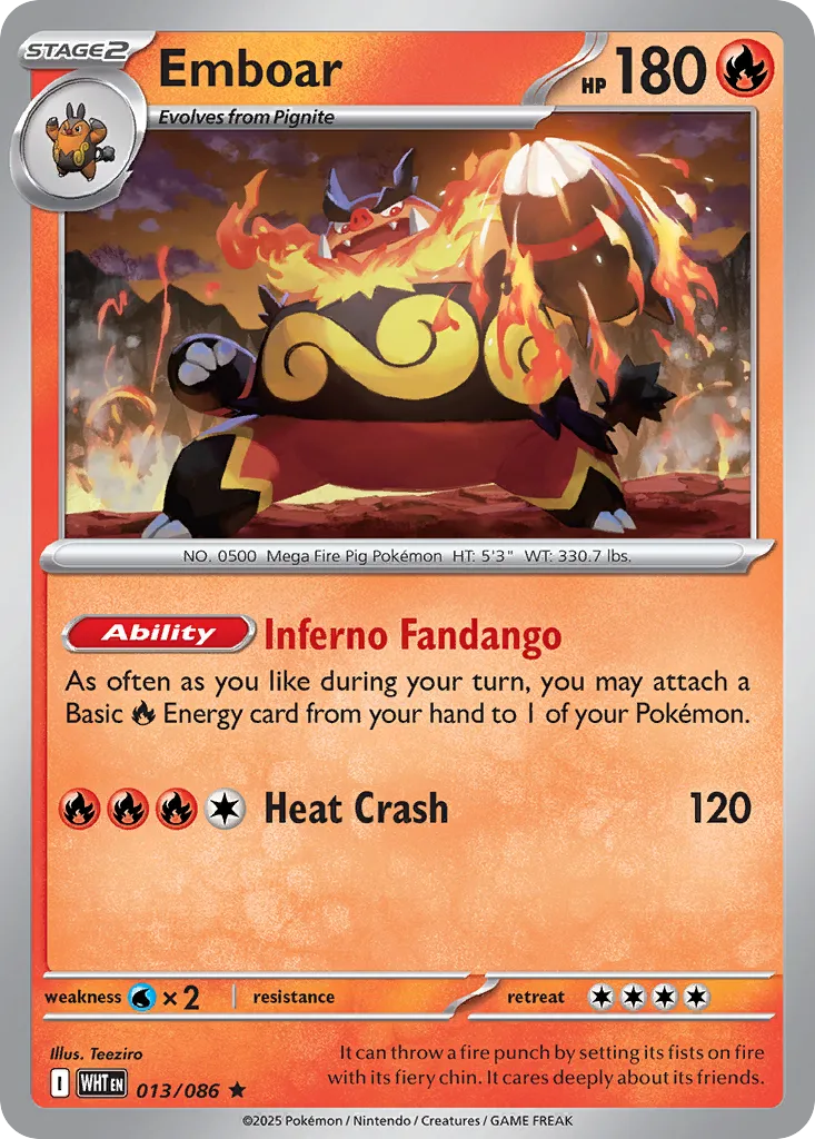 Emboar 013 — Play! Pokémon Prize Pack Series Eight (English Pokémon TCG card)