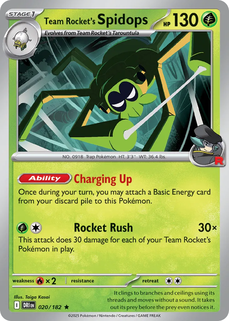 Team Rocket's Spidops 020 — Play! Pokémon Prize Pack Series Eight (English Pokémon TCG card)