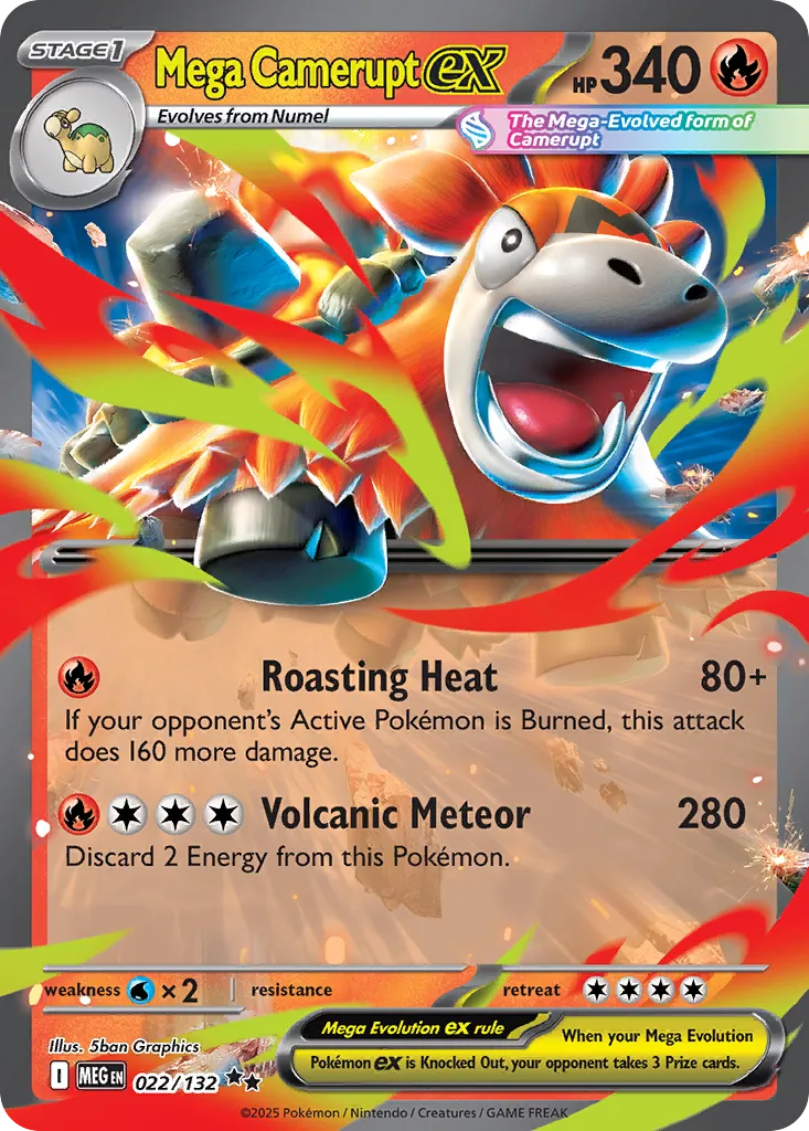 Mega Camerupt ex 022 — Play! Pokémon Prize Pack Series Eight (English Pokémon TCG card)
