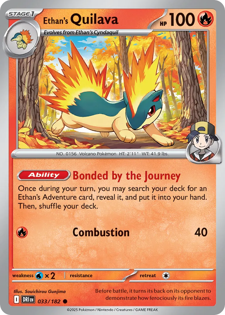 Ethan's Quilava 033 — Play! Pokémon Prize Pack Series Eight (English Pokémon TCG card)