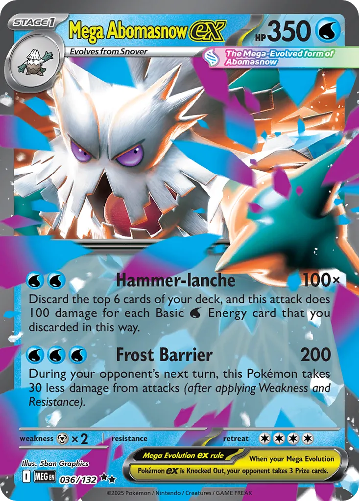 Mega Abomasnow ex 036 — Play! Pokémon Prize Pack Series Eight (English Pokémon TCG card)