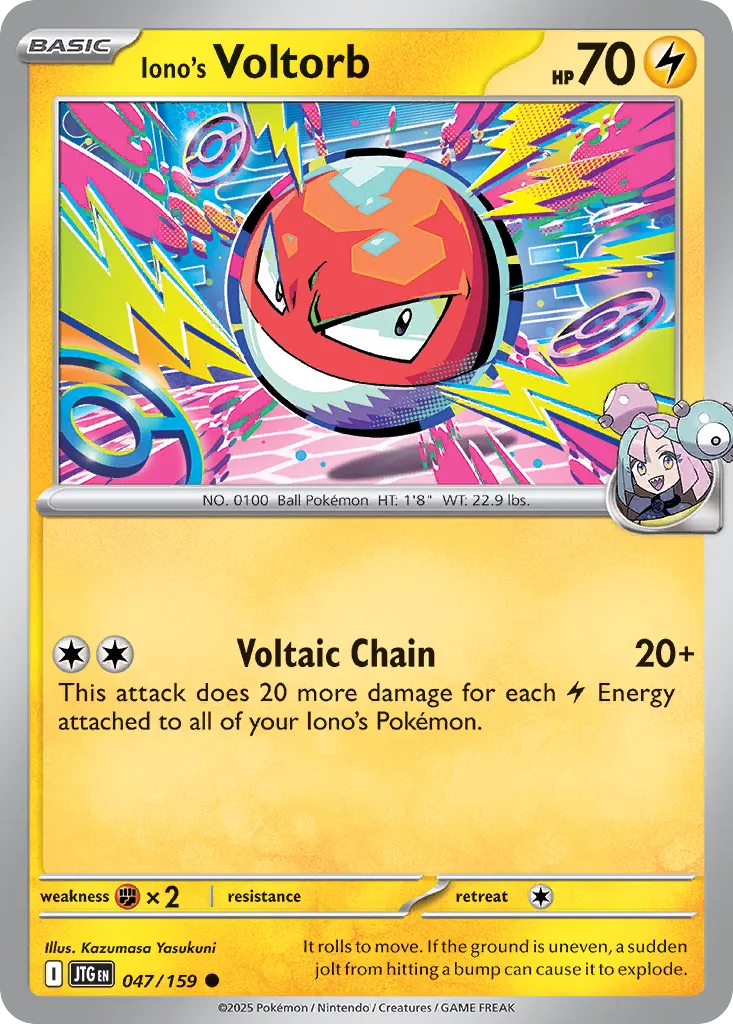 Iono's Voltorb 047 — Play! Pokémon Prize Pack Series Eight (English Pokémon TCG card)