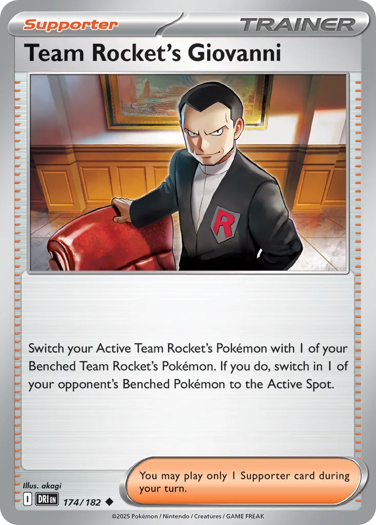 Team Rocket's Giovanni 174 — Play! Pokémon Prize Pack Series Eight (English Pokémon TCG card)