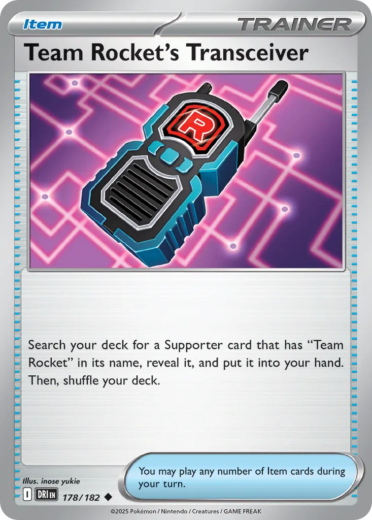 Team Rocket's Transceiver 178 — Play! Pokémon Prize Pack Series Eight (English Pokémon TCG card)