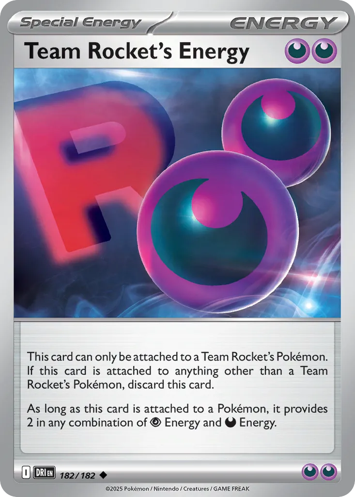 Team Rocket's Energy 182 — Play! Pokémon Prize Pack Series Eight (English Pokémon TCG card)