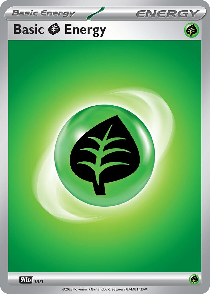 Basic Grass Energy 001 — Play! Pokémon Prize Pack Series Five (English Pokémon TCG card)