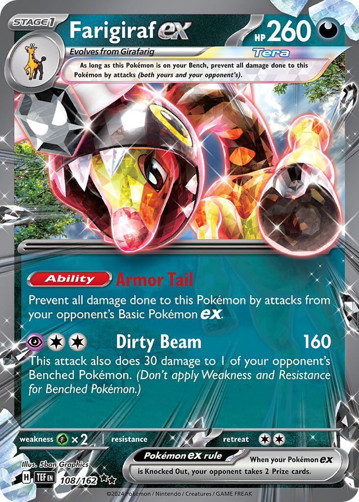 Farigiraf ex 108 — Play! Pokémon Prize Pack Series Five (English Pokémon TCG card)