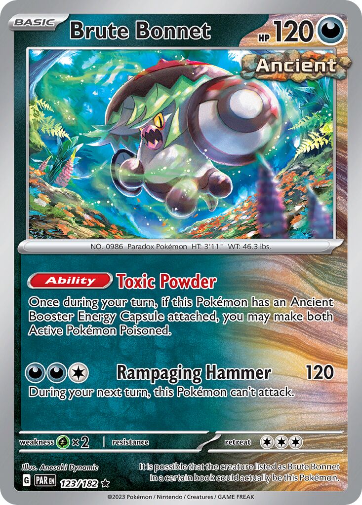 Brute Bonnet 123 — Play! Pokémon Prize Pack Series Five (English Pokémon TCG card)
