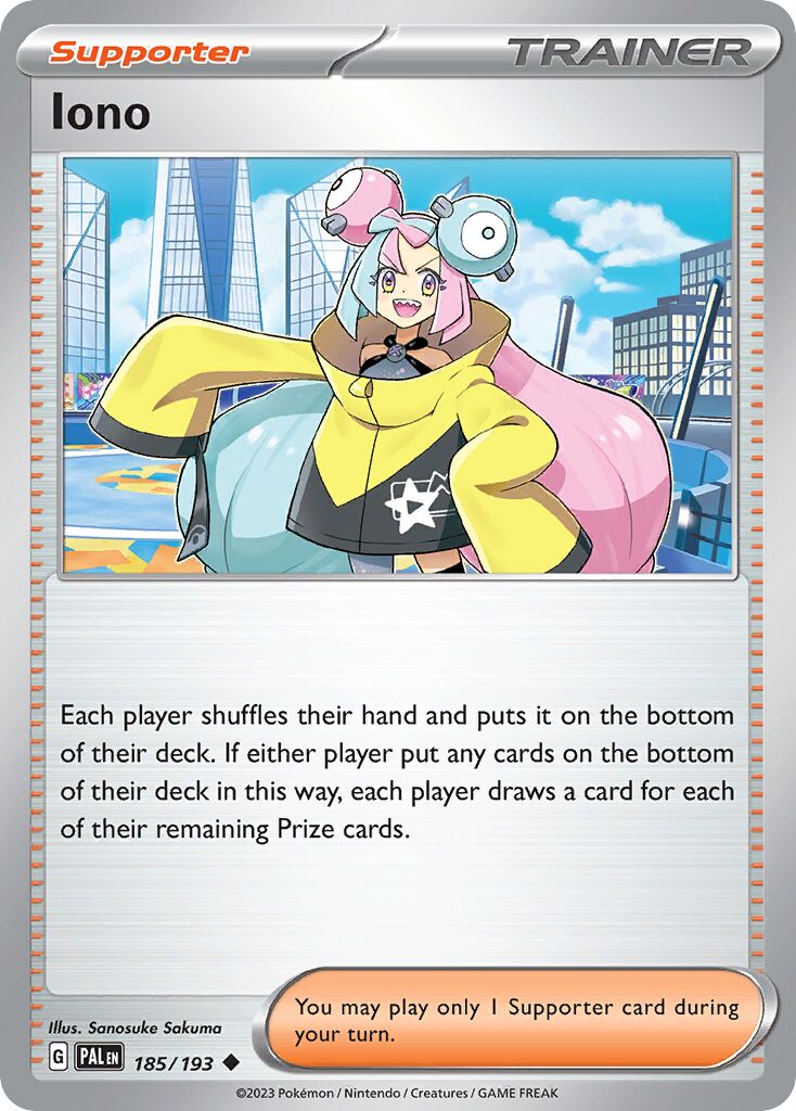 Iono 185 — Play! Pokémon Prize Pack Series Five (English Pokémon TCG card)