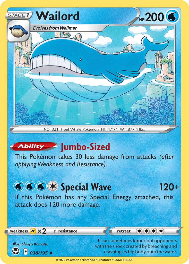 Wailord 038 — Play! Pokémon Prize Pack Series Four (English Pokémon TCG card)