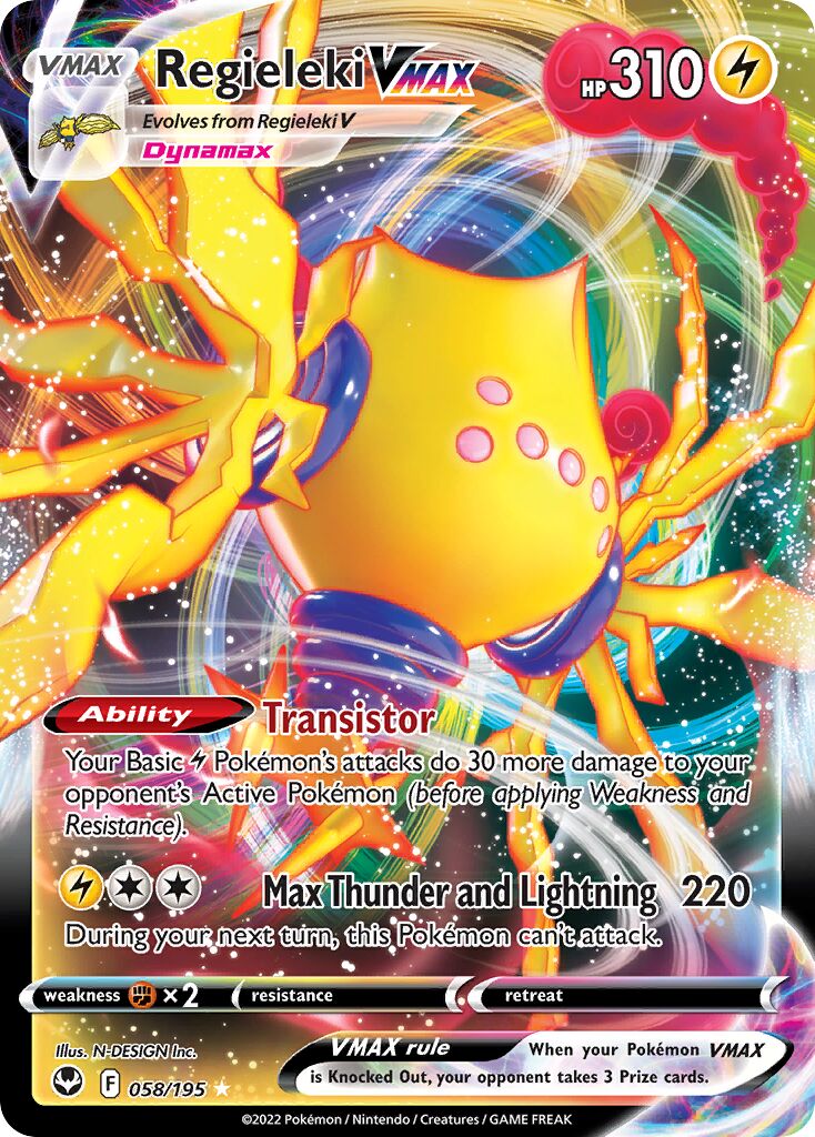Regieleki VMAX 058 — Play! Pokémon Prize Pack Series Four (English Pokémon TCG card)