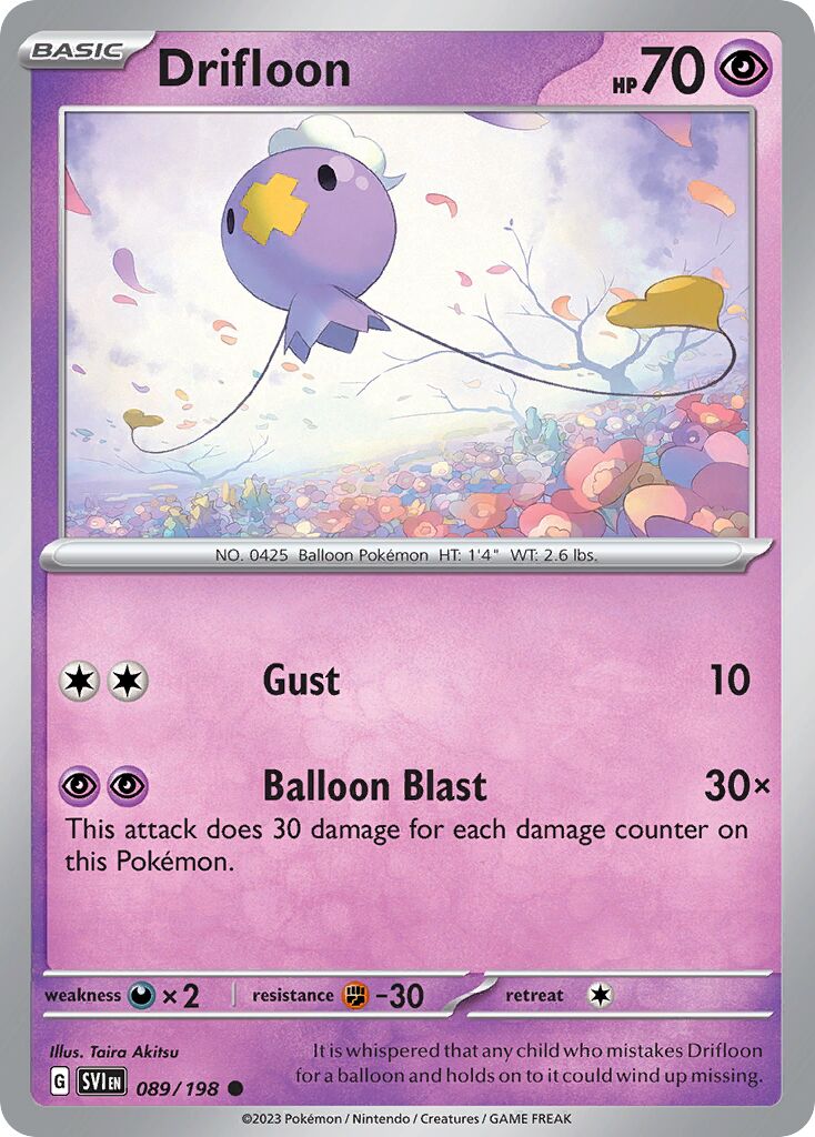 Drifloon 089 — Play! Pokémon Prize Pack Series Four (English Pokémon TCG card)