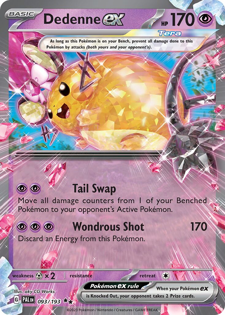 Dedenne ex 093 — Play! Pokémon Prize Pack Series Four (English Pokémon TCG card)