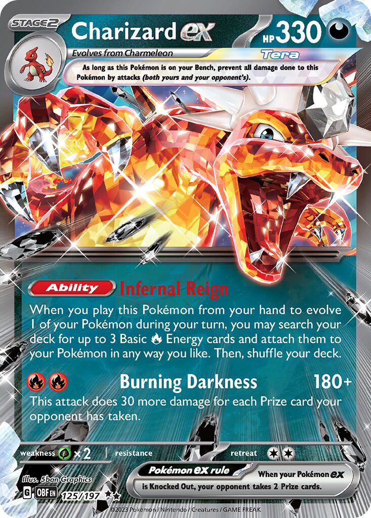 Charizard ex 125 — Play! Pokémon Prize Pack Series Four (English Pokémon TCG card)