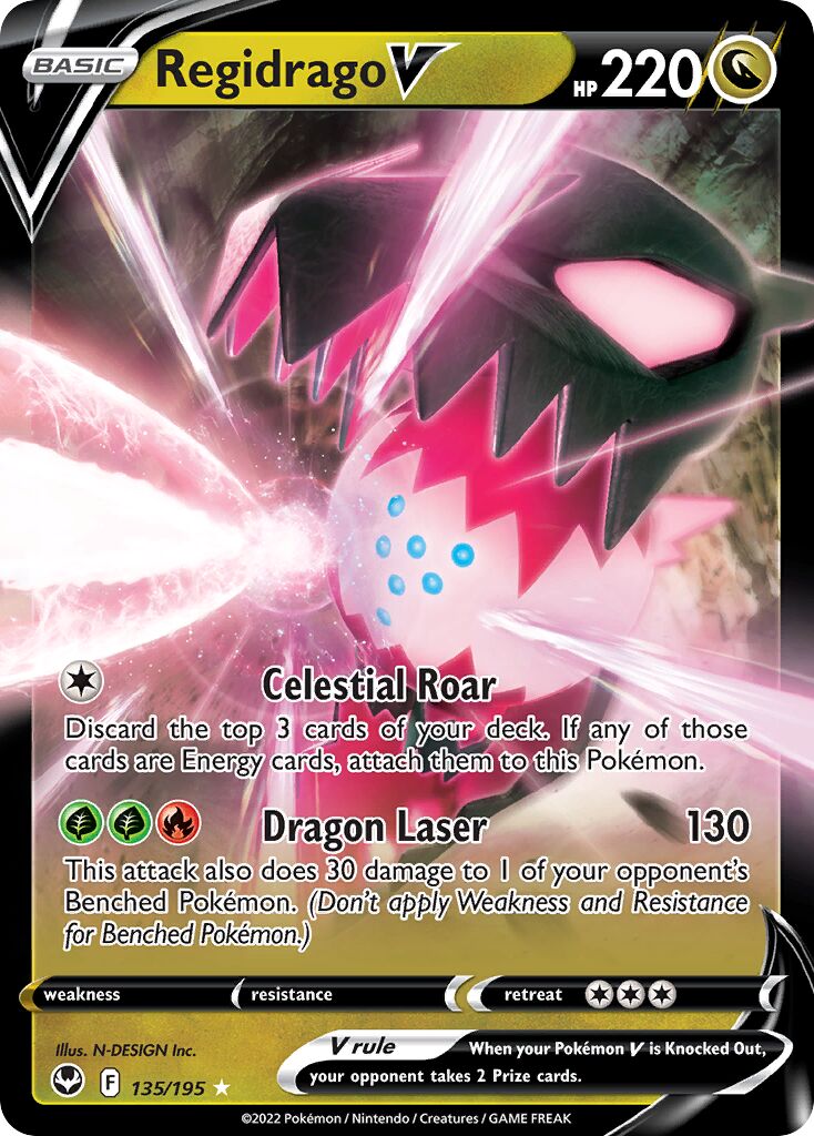 Regidrago V 135 — Play! Pokémon Prize Pack Series Four (English Pokémon TCG card)