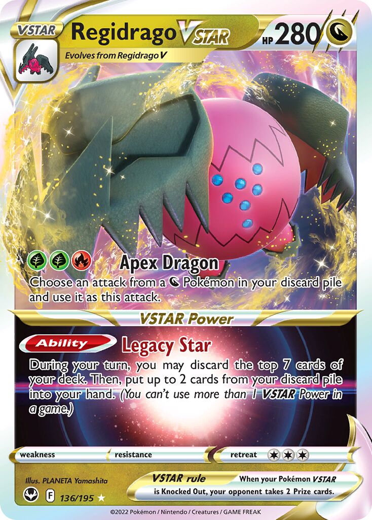 Regidrago VSTAR 136 — Play! Pokémon Prize Pack Series Four (English Pokémon TCG card)