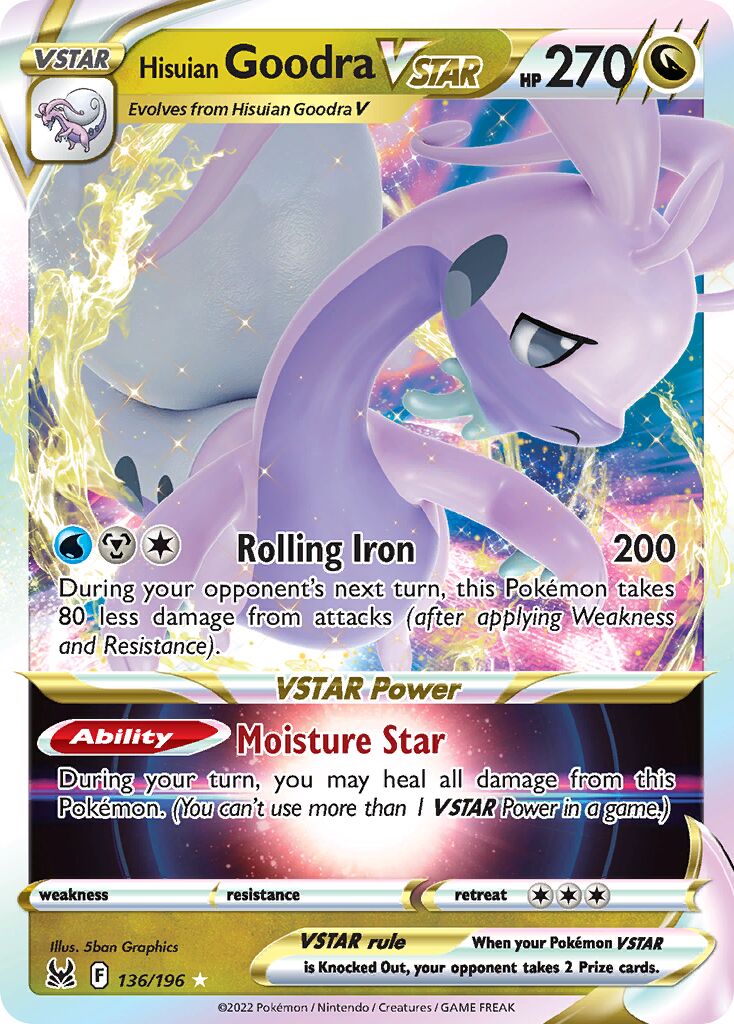 Hisuian Goodra VSTAR 136 — Play! Pokémon Prize Pack Series Four (English Pokémon TCG card)