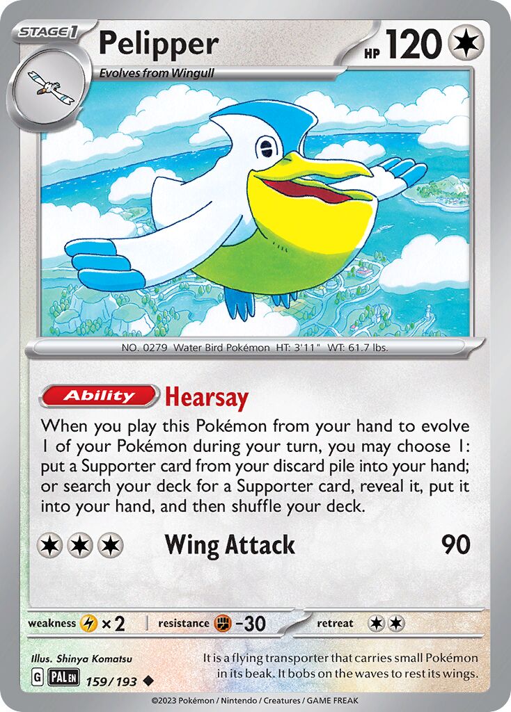 Pelipper 159 — Play! Pokémon Prize Pack Series Four (English Pokémon TCG card)