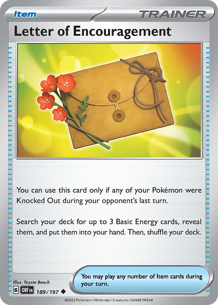 Letter of Encouragement 189 — Play! Pokémon Prize Pack Series Four (English Pokémon TCG card)