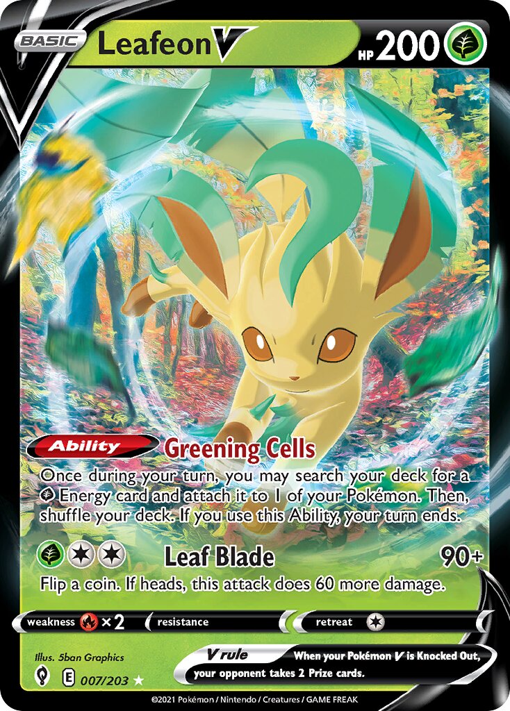 Leafeon V 007 — Play! Pokémon Prize Pack Series One (English Pokémon TCG card)