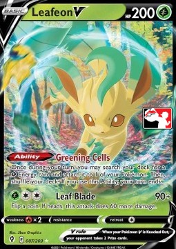 Leafeon V 007 — Play! Pokémon Prize Pack Series One (English Pokémon TCG card)