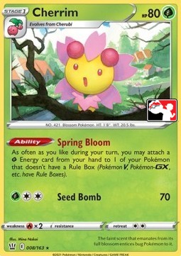 Cherrim 008 — Play! Pokémon Prize Pack Series One (English Pokémon TCG card)