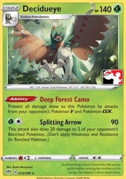 Decidueye 013 — Play! Pokémon Prize Pack Series One (English Pokémon TCG card)