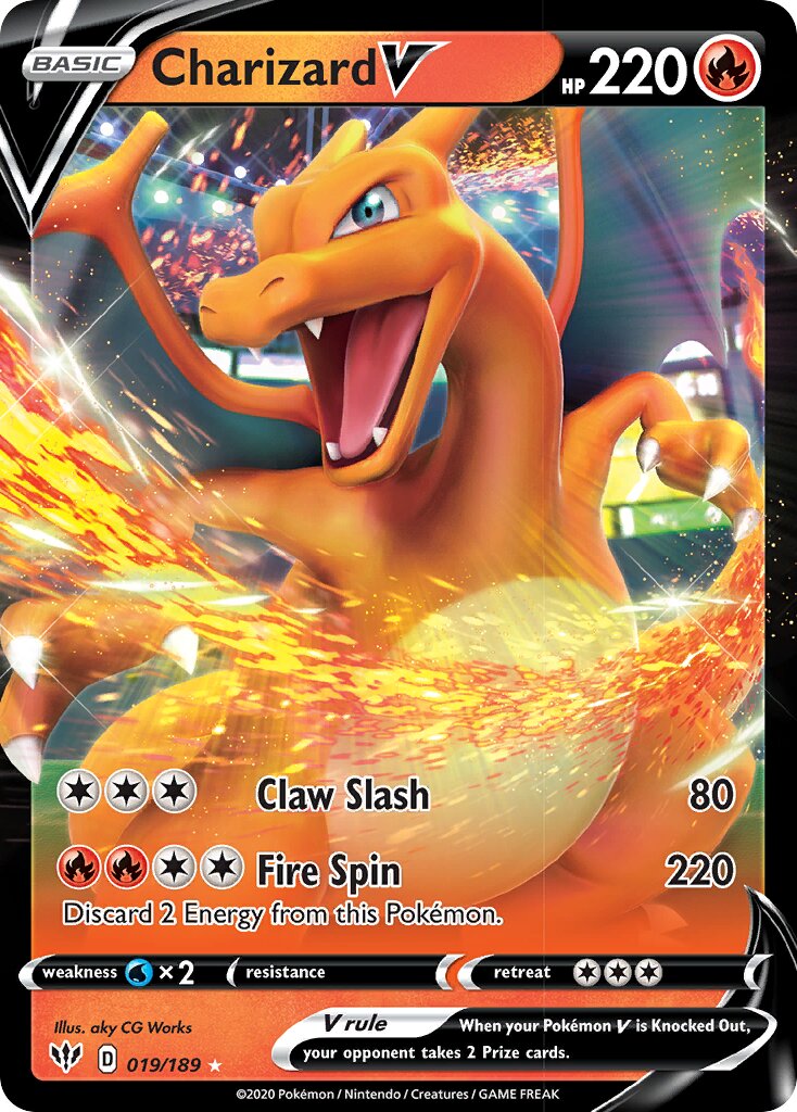 Charizard V 019 — Play! Pokémon Prize Pack Series One (English Pokémon TCG card)