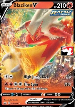Blaziken V 020 — Play! Pokémon Prize Pack Series One (English Pokémon TCG card)