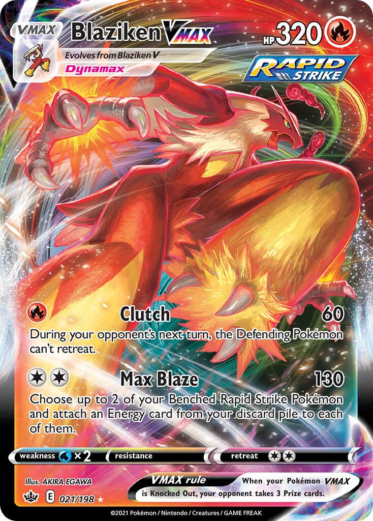 Blaziken VMAX 021 — Play! Pokémon Prize Pack Series One (English Pokémon TCG card)