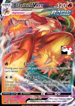 Blaziken VMAX 021 — Play! Pokémon Prize Pack Series One (English Pokémon TCG card)