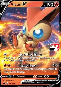 Victini V 025 — Play! Pokémon Prize Pack Series One (English Pokémon TCG card)
