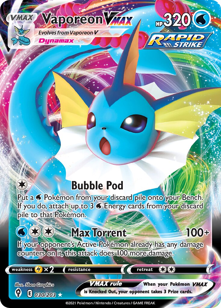 Vaporeon VMAX 030 — Play! Pokémon Prize Pack Series One (English Pokémon TCG card)