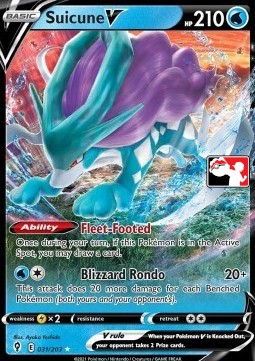 Suicune V 031 — Play! Pokémon Prize Pack Series One (English Pokémon TCG card)