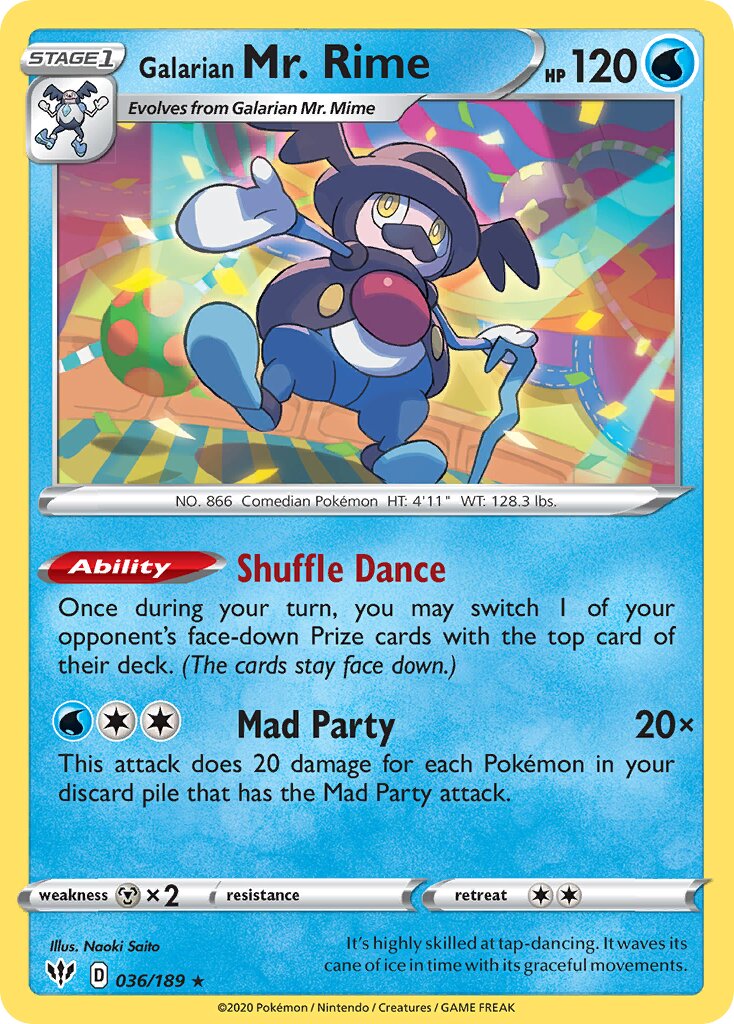 Galarian Mr. Rime 036 — Play! Pokémon Prize Pack Series One (English Pokémon TCG card)