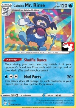 Galarian Mr. Rime 036 — Play! Pokémon Prize Pack Series One (English Pokémon TCG card)