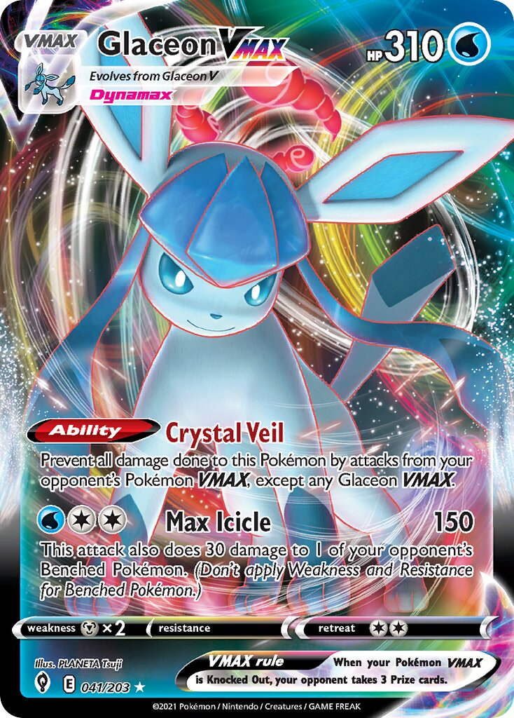 Glaceon VMAX 041 — Play! Pokémon Prize Pack Series One (English Pokémon TCG card)