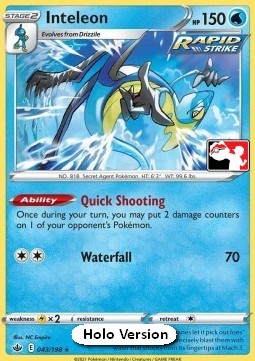 Inteleon 043 — Play! Pokémon Prize Pack Series One (English Pokémon TCG card)