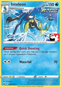 Inteleon 043 — Play! Pokémon Prize Pack Series One (English Pokémon TCG card)