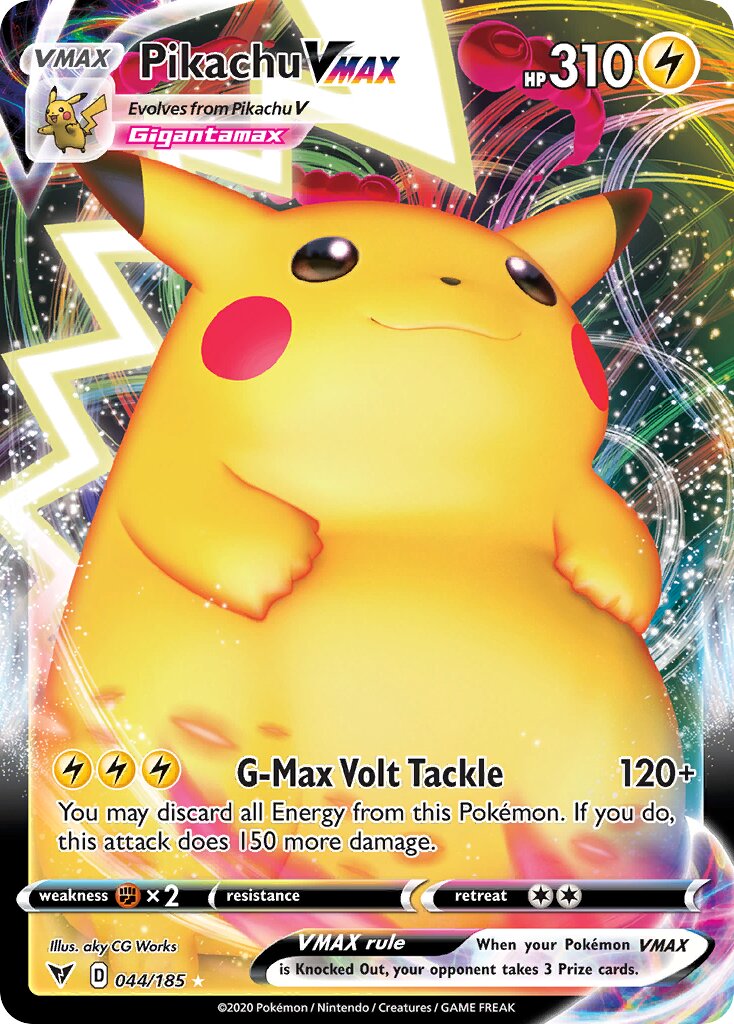 Pikachu VMAX 044 — Play! Pokémon Prize Pack Series One (English Pokémon TCG card)