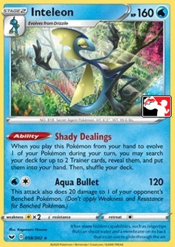 Inteleon 058 — Play! Pokémon Prize Pack Series One (English Pokémon TCG card)