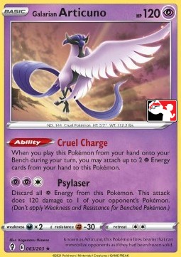 Galarian Articuno 063 — Play! Pokémon Prize Pack Series One (English Pokémon TCG card)