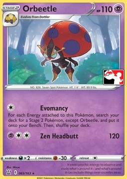 Orbeetle 065 — Play! Pokémon Prize Pack Series One (English Pokémon TCG card)
