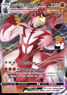 Single Strike Urshifu VMAX 086 — Play! Pokémon Prize Pack Series One (English Pokémon TCG card)