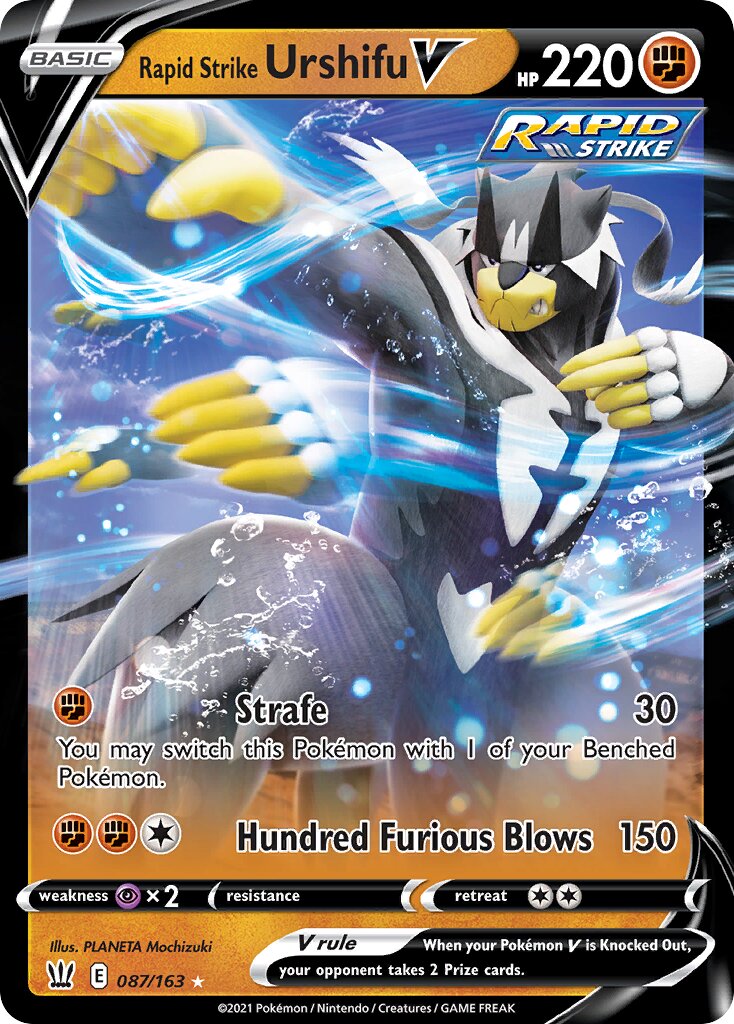 Rapid Strike Urshifu V 087 — Play! Pokémon Prize Pack Series One (English Pokémon TCG card)