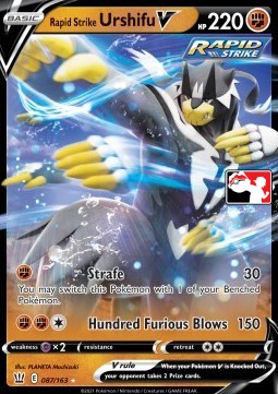 Rapid Strike Urshifu V 087 — Play! Pokémon Prize Pack Series One (English Pokémon TCG card)