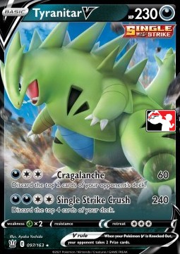 Tyranitar V 097 — Play! Pokémon Prize Pack Series One (English Pokémon TCG card)