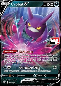 Crobat V 104 — Play! Pokémon Prize Pack Series One (English Pokémon TCG card)